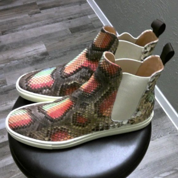 Hand made multi colored snake Chelsea boot main image 12